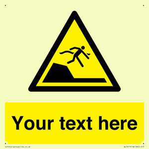 Custom Warning sudden drop in swimming or leisure pools